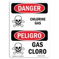 Signmission Safety Sign, OSHA Danger, 24" Height, Aluminum, Chlorine Gas, Bilingual Spanish OS-DS-A-1824-VS-1066